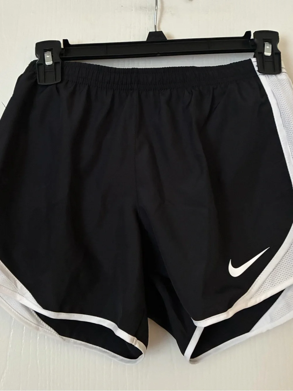 Nike Girls L Black Athletic Shorts with White Trim and inner panty NWT